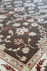 Indian Wool Machine-made Rug | Brown