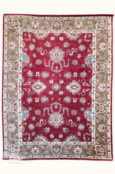 Indian Wool Machine-made Rug | Red