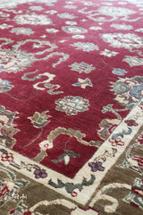 Indian Wool Machine-made Rug | Red