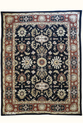 Indian Wool Machine-made Rug | Black