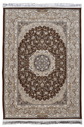 Hasht Behesht Machine-made Rug | Brown | Manoosh B