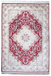 Superfine Bamboo Silk Machine-made Rug | Red | 14579A