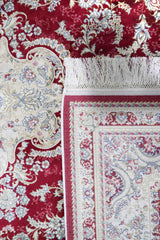 Superfine Bamboo Silk Machine-made Rug | Red | 14579A