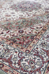 Isfahan Machine-made Rug | Green | 414-301110