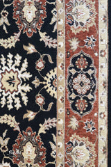 Indian Wool Machine-made Rug | Black
