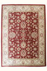 Indian Wool Machine-made Rug | Red-Orange