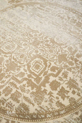 Mahoor Machine-made Rug | Gold | 589 | Round