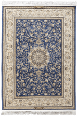 Hasht Behesht Machine-made Rug | Blue Atlasi | Shahpasand B