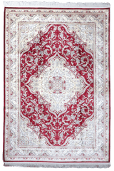 Superfine Bamboo Silk Machine-made Rug | Red | 14579A